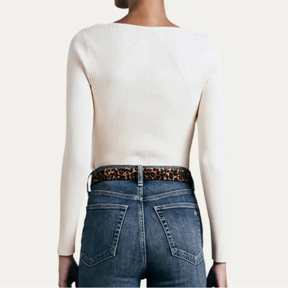 Sincerely Jules Square Neck Long Sleeve Crop Top White - Size S - Picture 2 of 8